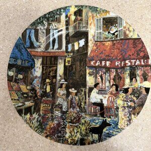 Guy Buffet Marche Aux Fleurs GBC Restaurant Scene Collector Plate